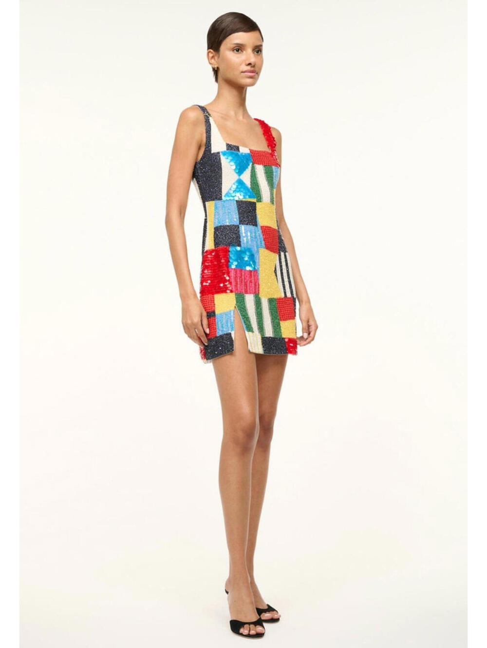 NWT $1295 Staud Le Sable Sails Up Beaded Flag Cocktail Dress Designer Small - Picture 5 of 7